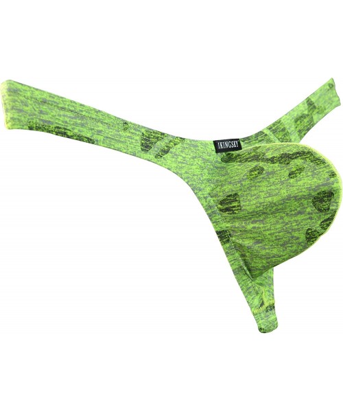 G-Strings & Thongs Men's Camouflage Thong Underwear Big Pouch T-Back Under Panties Enhance Underwear - Green - CQ199CNOY5I
