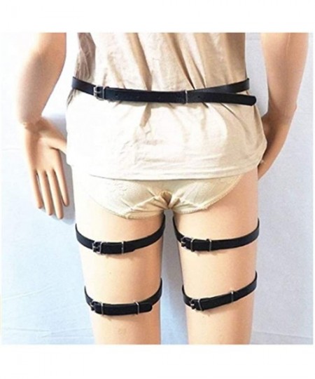 Garters & Garter Belts Women's Leather Garters Belt Leg Harness Body Caged Thigh Holster Harajuku Adjustable Waist Gothic Rin...