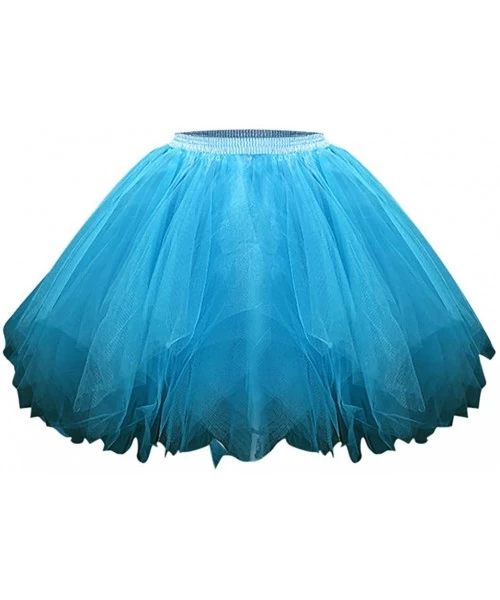 Bottoms Women's Tutu Christmas Tulle Skirt 50s Vintage Ballet Bubble Dance Skirts - Blue - CD1942DRQ3H