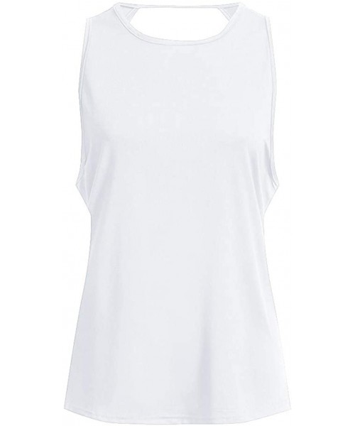 Thermal Underwear Women Workout Tops Sports Gym Yoga Shirt Gym Clothes Sports Vest(Wine-M) - D-white - CX195ICOAMD