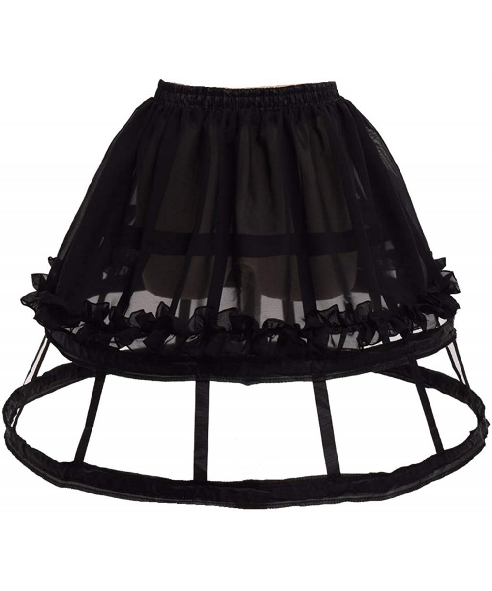 Slips Women Victorian Petticoat Wedding Bridal Underskirt Slip - Black 13 - C818I8NK2H2