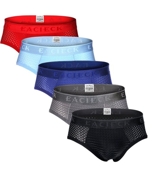 Briefs Men's Mesh Ice Silk Briefs Underwear (3-5 Pack) - Colour/F - CW18GXLIC3Z