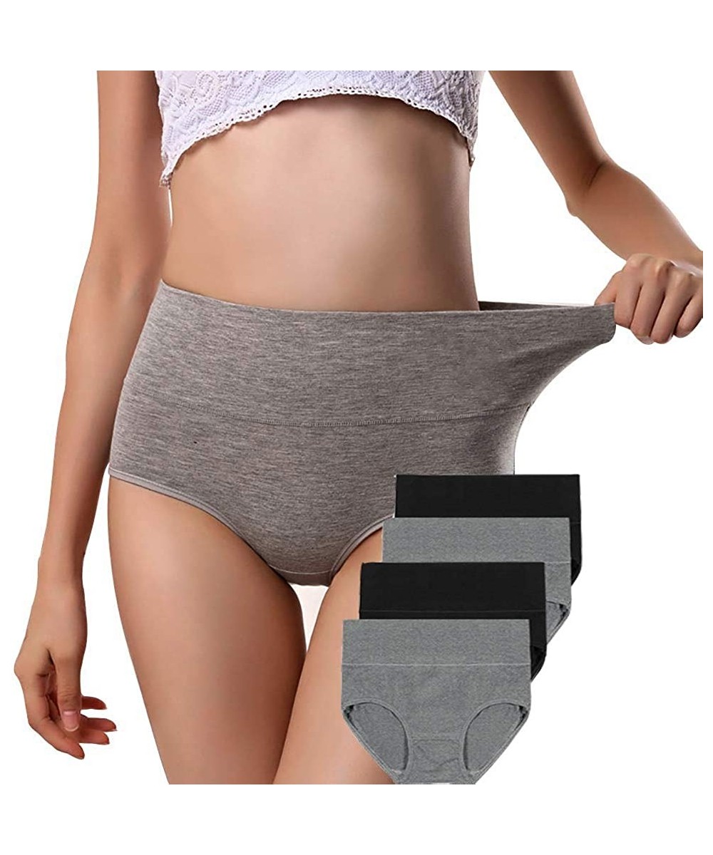 Panties Womens Underwear- Soft Cotton High Waist Breathable Solid Color Briefs Panties for Women - Four Pack in Multicoloured...