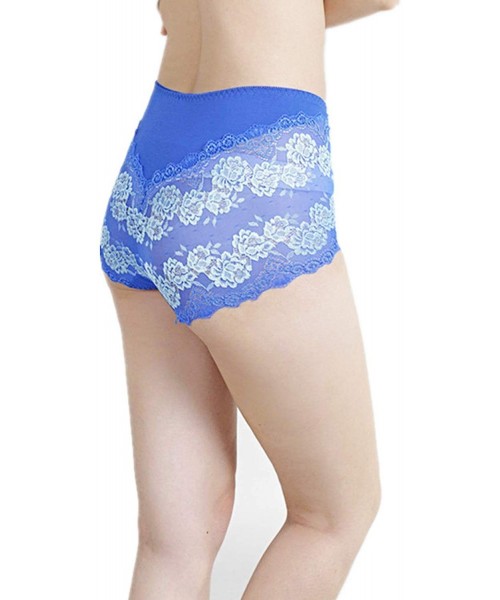 Panties 3Pcs/Lot Sexy Lingeries Briefs Lady Underwear Luxurious Lace Flower High Waist Plus Size 5XL Women's Panties - Gray -...