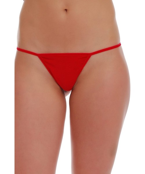 Panties 2-Pack Cotton G-String Style Panties Y-Back - Made in EU 1016 - Red - C518EI6MZGS