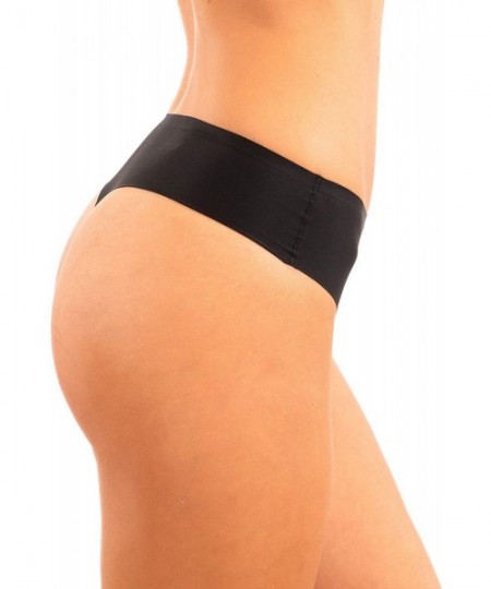 Panties Women's Laser Cut Thong- Assorted Colors - High Waisted Black 10 Pack - C318AKU5CO6