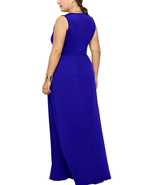 Nightgowns & Sleepshirts Women's Straps Sleeveless Deep V Neck Backless Irregular Bodycon Party Dress - Blue - CB19050UX2T