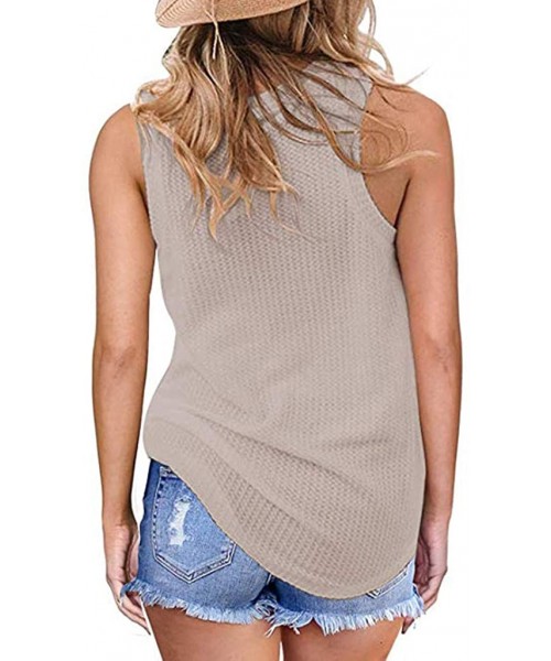 Camisoles & Tanks Tank Tops for Women Plus Size-Womens Casual Summer Tops Sleeveless Cute Twist Knot Waffle Knit Shirts Tank ...