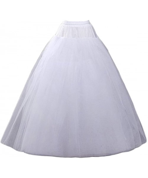 Slips A-line Hoopless Petticoat Crinoline Underskirt Slips Wedding Accessories MPT022 White - CJ17YGUAHW6