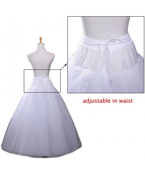 Slips A-line Hoopless Petticoat Crinoline Underskirt Slips Wedding Accessories MPT022 White - CJ17YGUAHW6