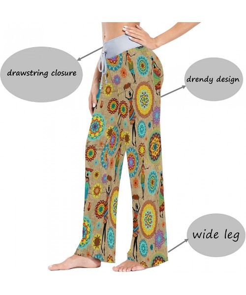 Bottoms Colorful Arabesques Lovely African Women Women's Pajama Pants Lounge Sleep Wear - Multi - CE19C6AMUR7