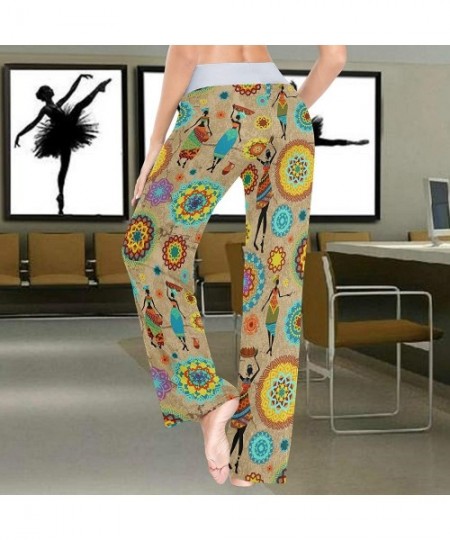 Bottoms Colorful Arabesques Lovely African Women Women's Pajama Pants Lounge Sleep Wear - Multi - CE19C6AMUR7