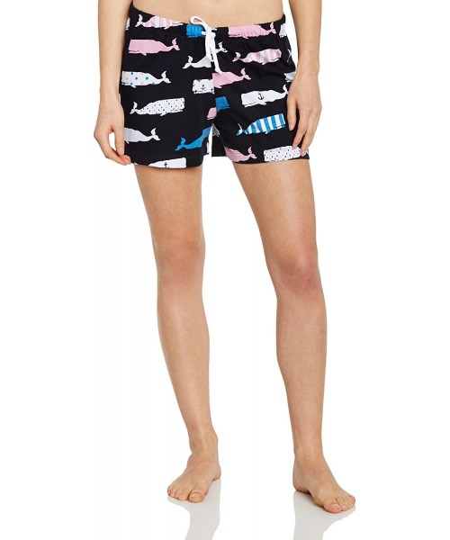 Bottoms Women's Sea Creatures Pajama Boxer Shorts - Whales - CT11H1QJB0N