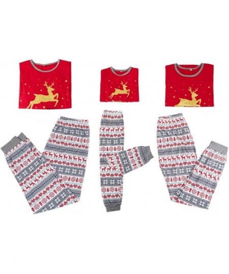 Sleep Sets Family Matching Christmas Pajamas Set Top and Long Pants Sleepwear Homewear PJ Sets - Santa's Deer - CJ18A4OQN5K