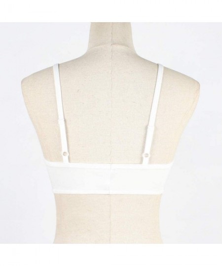 Camisoles & Tanks Women's Sexy Elastic Breathable Stretchy Camisole Tank Tops Bra Lace Bustier - White - CK1958H3GLN