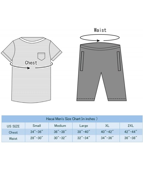 Sleep Sets Men's Pajama Set Soft Cotton Short Sleeve Sleepwear【Speacial Size/Color Coupon】 - 2grey - CH183GGQIGQ