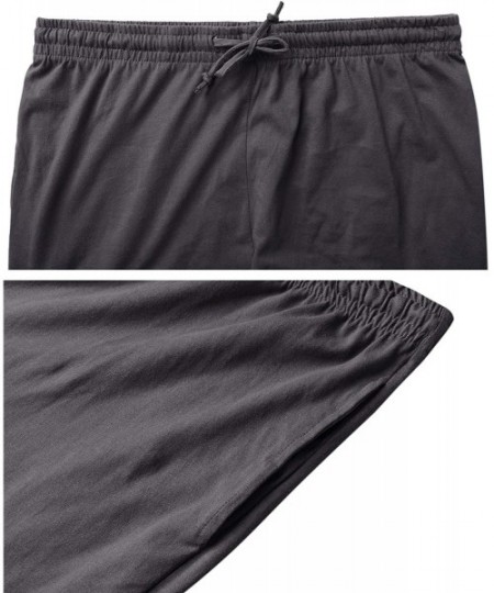 Sleep Sets Men's 100% Cotton Pajamas Set Short Sleeve Crew Neck Lounge Sleepwear - Z-black - CJ18O7AZ44G