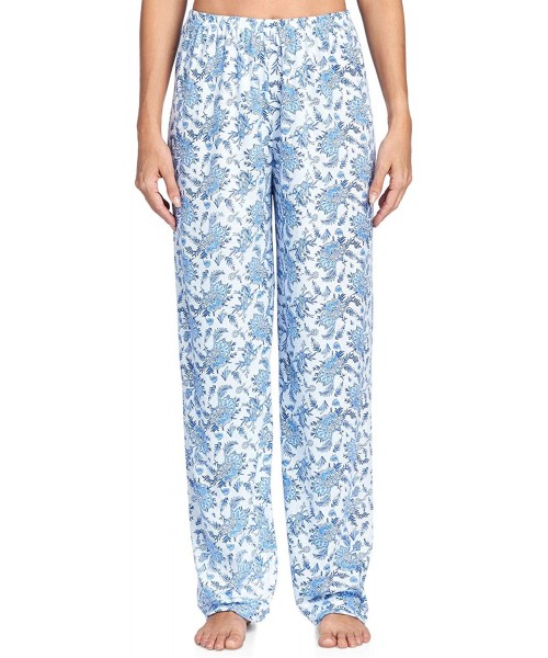 Sets Women's Sleepwear Long Sleeve Floral Pajama Set - Blue - C111ZDO3CT1