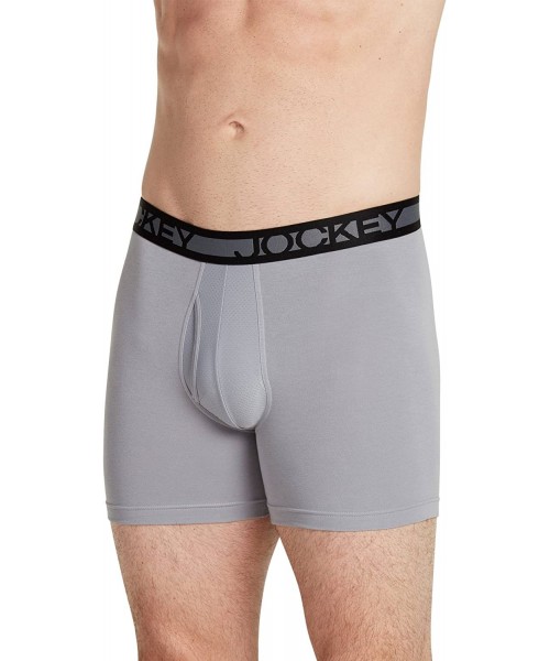 Boxer Briefs Men's Underwear Cotton Performance Midway Brief - Mid Grey - CO18D5TZX87