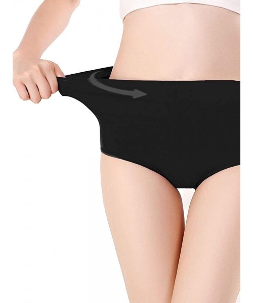 Panties Women's Hipster Cotton Underwear Briefs High Waist Ladies Soft Breathable Panties Bikini Underwears 5 Pack - Black/Gr...