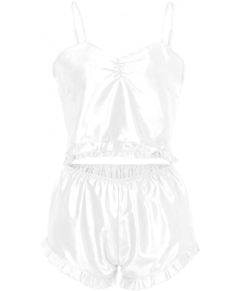 Thermal Underwear Valentine Lingerie Women wear-New Stain Lace Lingerie Nightdress Pajamas Camisole Ruffers Sleepwear Set - W...