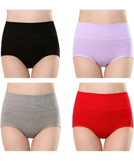 Panties Womens Cotton Panties High Waist C Section Recovery Postpartum Soft Stretchy Full Coverage Underwear(5 Pack) - Multic...