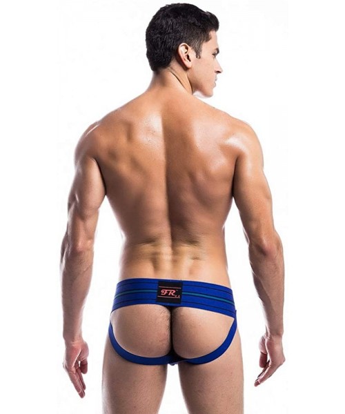 G-Strings & Thongs Mens Ultra Soft Athletic Supporter ock Strap Elastic Waistband Underwear - Blue - CJ193XZ2EX6