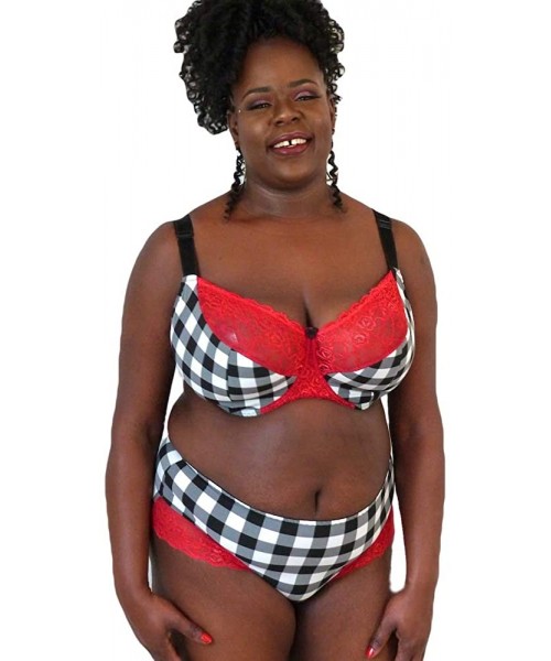 Panties Plaid Red Lace Panties Sexy Briefs (Regular and Plus-Size) red Black White- Comfortable Hipster- Checkered- Cowgirl -...