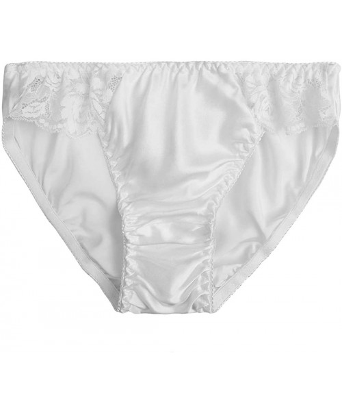 Panties Women Pure Mulberry Silk Panties Strech Waist Briefs Soft Underwear - White - CF184O5T9YZ