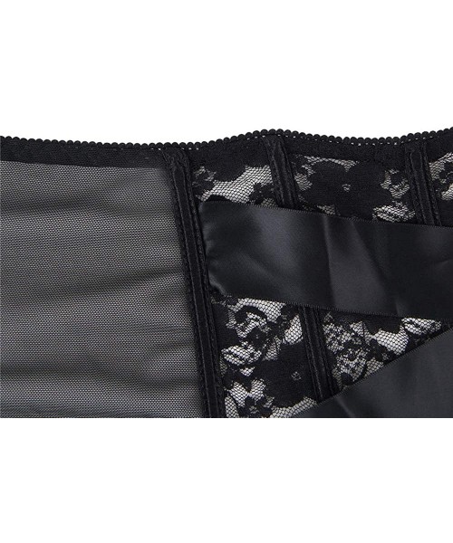 Garters & Garter Belts Women High Waist Garter Belt Black Lace Suspender Garter Belt Plus Size for Stockings - C112BMO6R5B