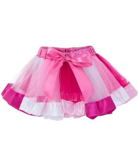 Thermal Underwear Womens Tutu Skirt-3 Layered Fluffy Tutus-Ballet Dance Dress Up Petticoat Ballet Bubble Dance Skirt - Hot Pi...