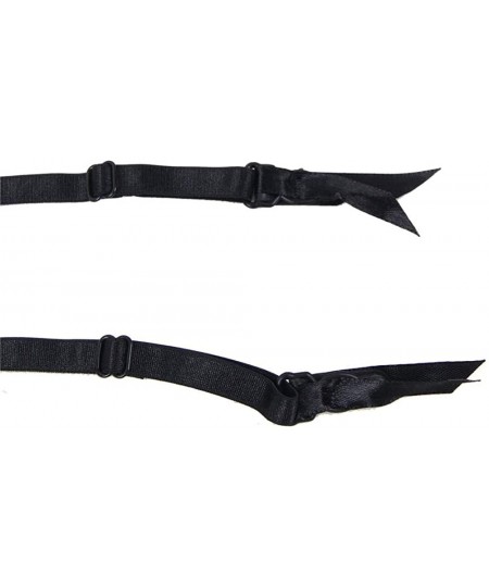 Garters & Garter Belts Women High Waist Garter Belt Black Lace Suspender Garter Belt Plus Size for Stockings - C112BMO6R5B