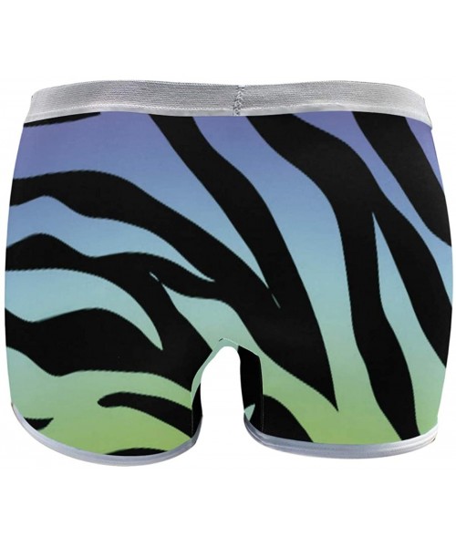 Panties Women's Boyshort Panties Striped Neon Rainbow Zebra Soft Underwear Boxer Briefs - Striped Neon Rainbow Zebra - C31922...