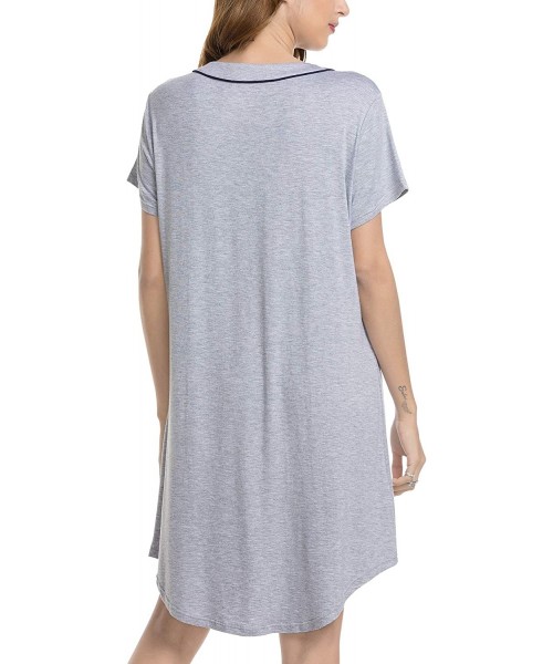 Nightgowns & Sleepshirts Nightgowns for Women Button Down Long & Short Sleeve Night Shirts Maternity Sleepwear Pajama Dress G...