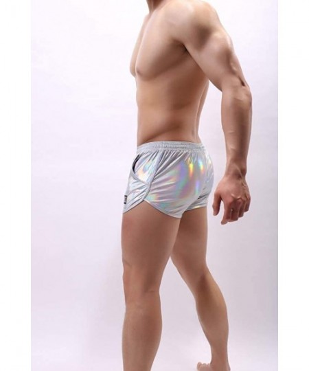 Boxer Briefs Arroyo Youth Men's Stage Performance Ice Silk Loose Comfort Boxer - Silver - CD192LUKG48