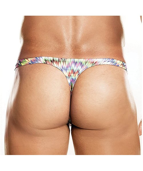 G-Strings & Thongs Psychedelic Hot Thong Soft Bulge Colorful Mens Underwear - Grey - CQ129RKXX3L