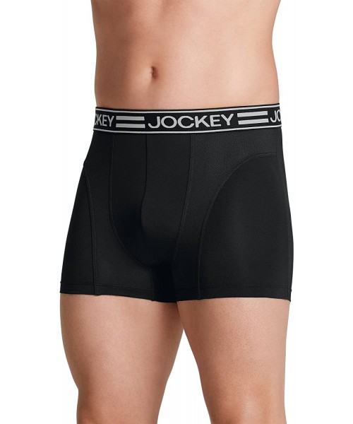 Trunks Men's Underwear Sport Cooling Mesh Performance Trunk - Black - C8119NB4UMD