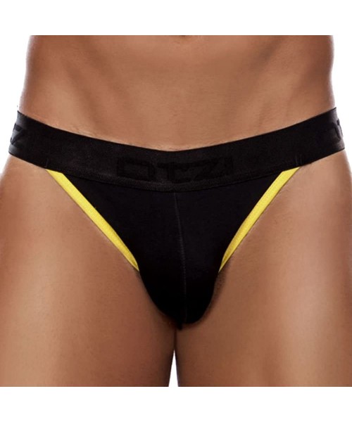 G-Strings & Thongs Men's Sexy Height Fun Slip Thong V-Shaped Pouch Enhancing Underwear - Black - C912IZ11JST