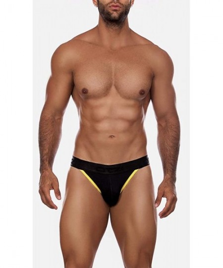 G-Strings & Thongs Men's Sexy Height Fun Slip Thong V-Shaped Pouch Enhancing Underwear - Black - C912IZ11JST