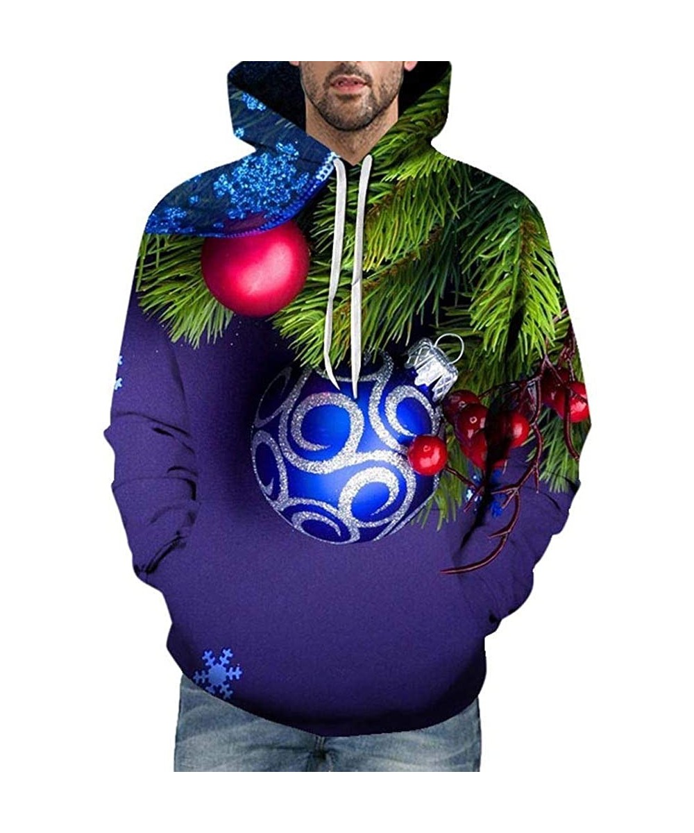 Sleep Sets 2019 Unisex 3D Realistic Digital Print Pullover Hoodie Hooded Sweatshirt S-4XL - Navy - CV18ZWDDGA0