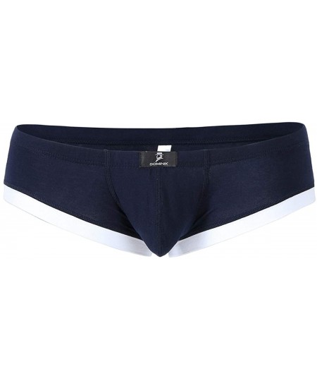 Trunks Underwear Super Low Rise Cotton Hipster Boxer Trunks- Mens- Six Colors - Blue Night - C61202QWD6H