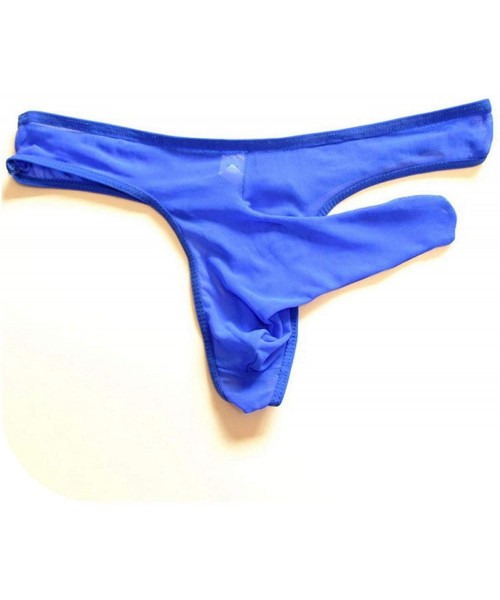 G-Strings & Thongs Fashion See Through Men Thongs Underwear Transparent Mesh Sleeve Convex G Strings Homme Jockss - Red - CD1...