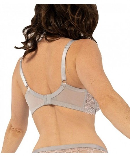 Bras Curves Claire 2-Tone Lace Padded T-Shirt Underwire Bra (D00608N) - Light Grey - CP18OE3M4Z6