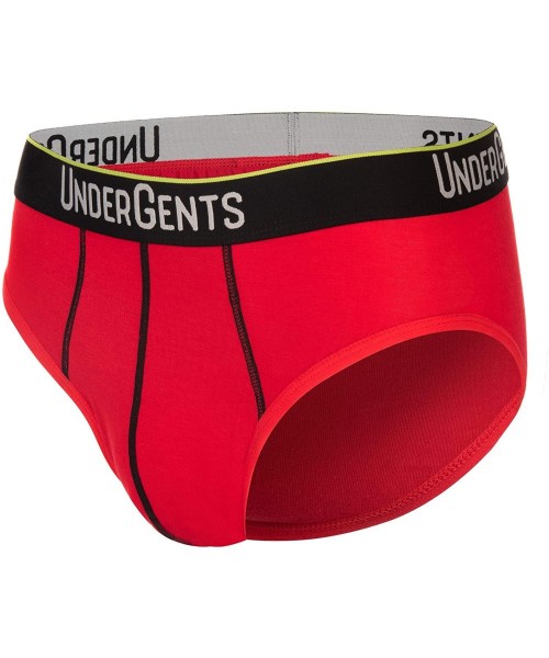 Briefs Men's Brief Underwear CloudSoft Fabric with Cooling Modal - Red - CF1852HDS2X