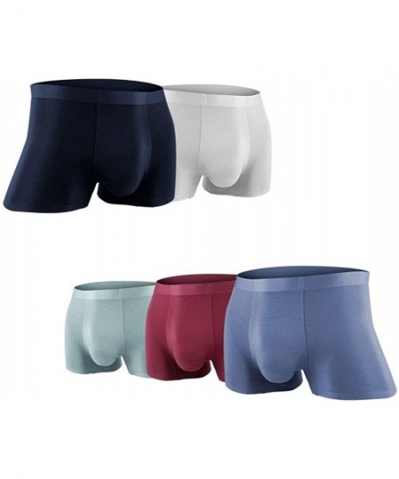 Boxer Briefs Men's Boxer Briefs Soft Underwear Shorts Thin Dry Underwear Men Breathable Comfort Flat Pants - Deep Blue*2 Ligh...