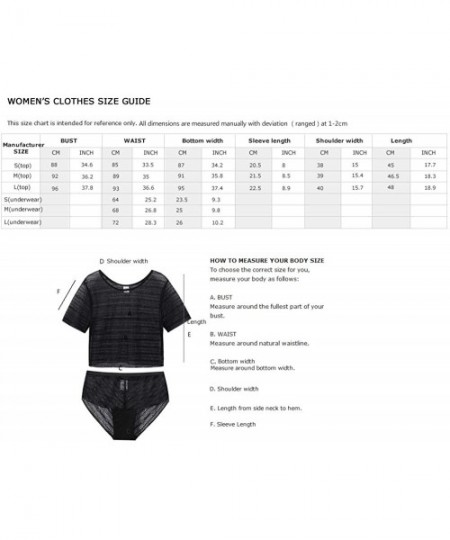 Shapewear Women's Bra Bralette and Panty Set Babydoll Lingerie Set Sheer Chemise Sleepwear - Black-1 - C7193XUHE0H