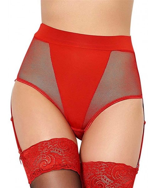 Garters & Garter Belts Size Deep Wide High-Waisted Women's Garter Belt Lingerie Set Suspender Belts - Red-2 - CQ19C2Z95TR