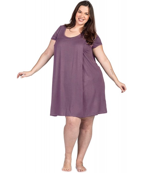 Nightgowns & Sleepshirts Nursing Nightgown USA Made Breastfeeding Pumping mom's fav! Lounge Dress Delivery Gown - Lilac - CQ1...