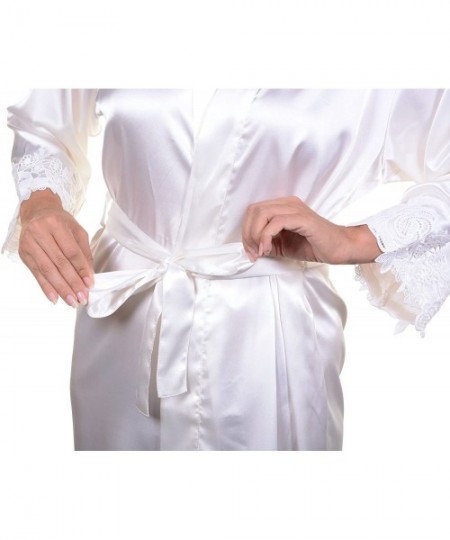 Robes Women's Ivory Robe with Lace Sleeves for Brides or Bridesmaids - CP18686XTCM