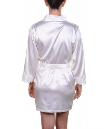 Robes Women's Ivory Robe with Lace Sleeves for Brides or Bridesmaids - CP18686XTCM